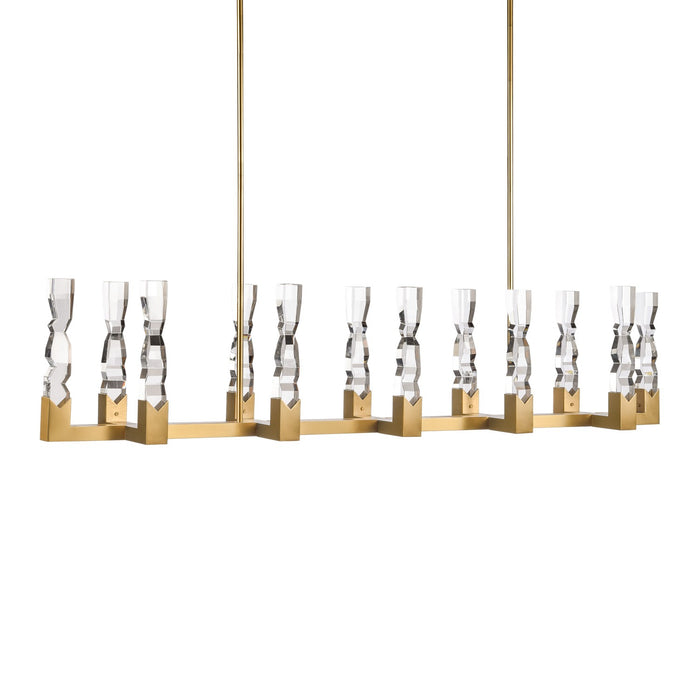 Zeev Lighting PL11356-LED-12-2x2-AGB LED Linear Pendant, Aged Brass