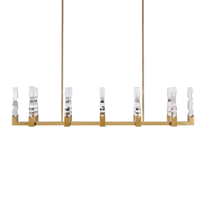 Zeev Lighting PL11356-LED-12-2x2-AGB LED Linear Pendant, Aged Brass