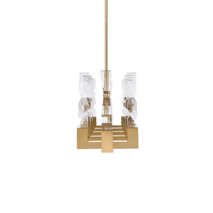 Zeev Lighting PL11356-LED-12-2x2-AGB LED Linear Pendant, Aged Brass
