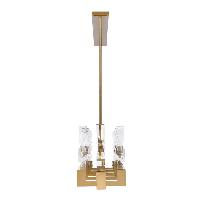 Zeev Lighting PL11356-LED-12-2x2-AGB LED Linear Pendant, Aged Brass