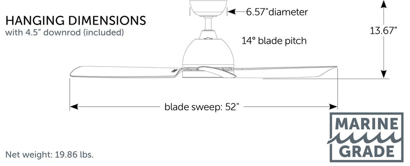 Fanimation FP6750BNM 52" Ceiling Fan, Gray