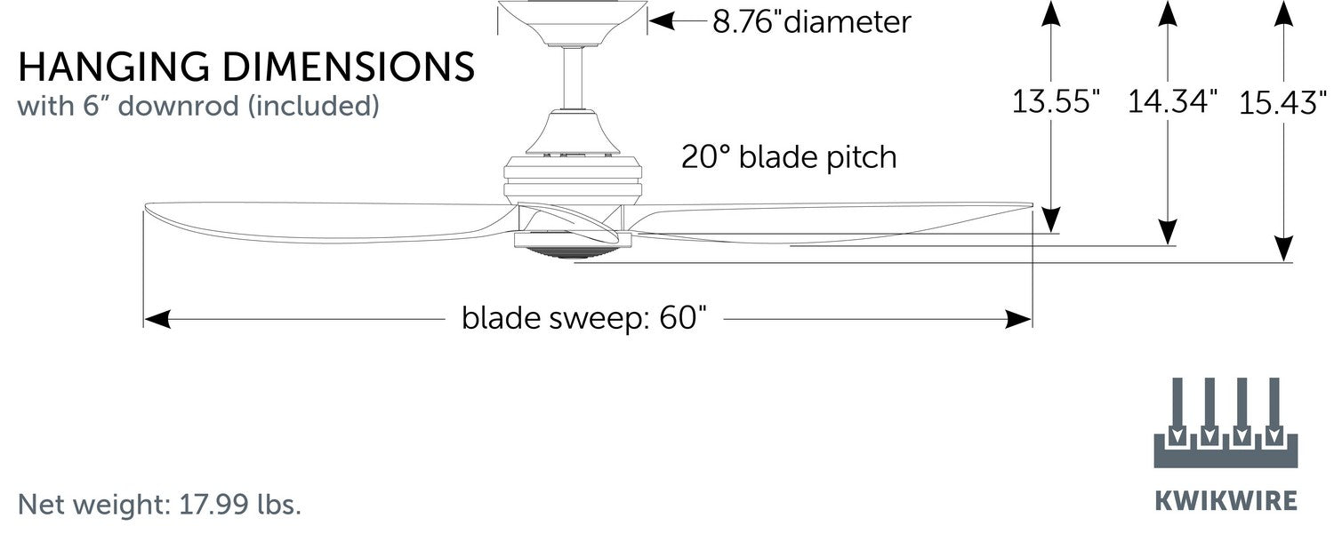 Fanimation FPD6725BSMW 60" Ceiling Fan, Brushed Satin Brass