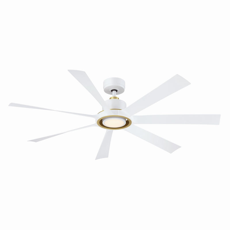 Fanimation FPD7060MWBS 60" Ceiling Fan, Matte White w/Brushed Satin Brass