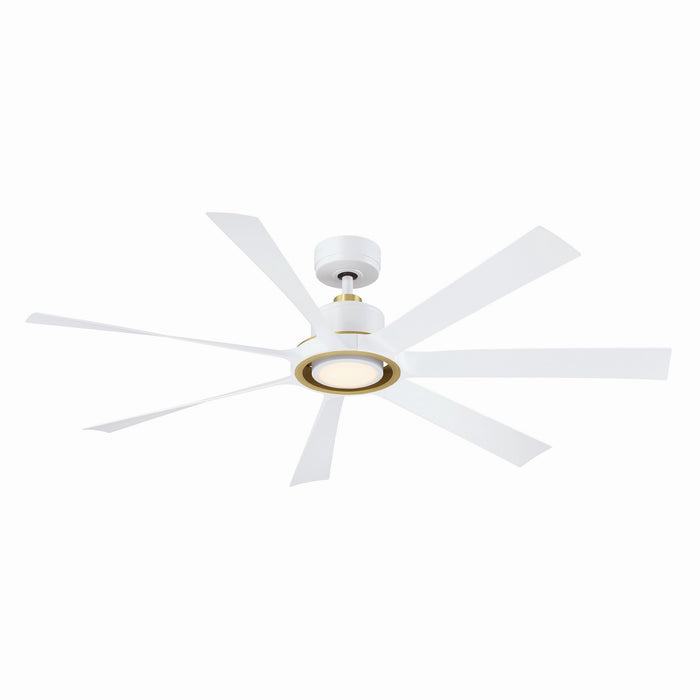 Fanimation FPD7060MWBS 60" Ceiling Fan, Matte White w/Brushed Satin Brass