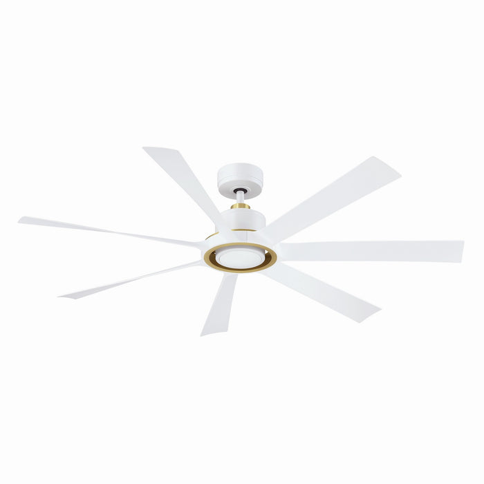 Fanimation FPD7060MWBS 60" Ceiling Fan, Matte White w/Brushed Satin Brass