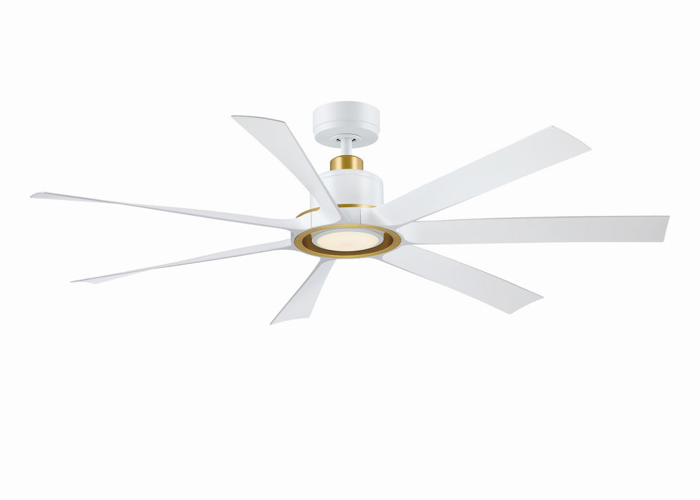 Fanimation FPD7060MWBS 60" Ceiling Fan, Matte White w/Brushed Satin Brass