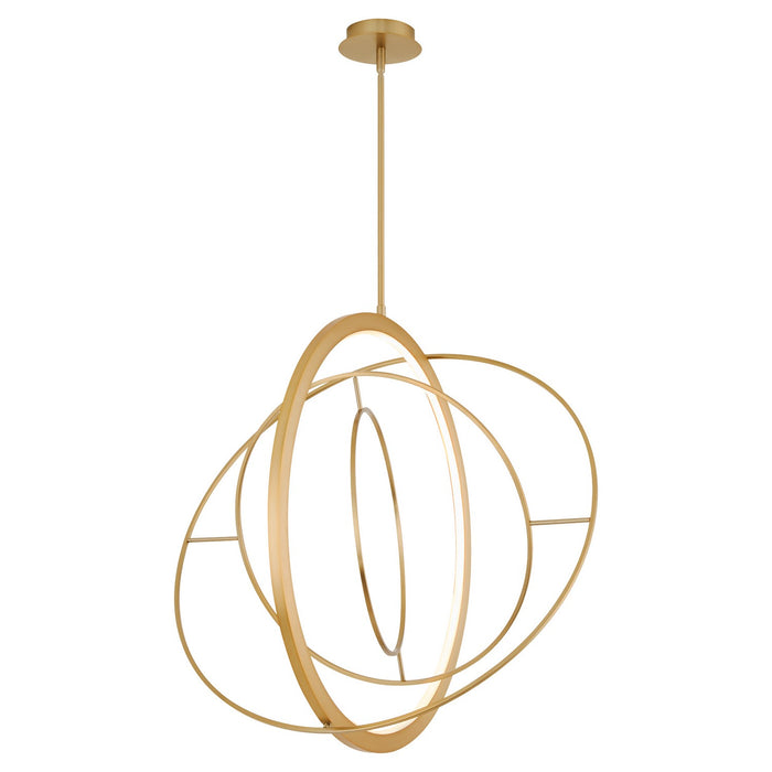 Oxygen 3-658-40 LED Pendant, Aged Brass