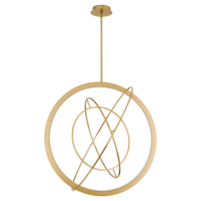 Oxygen 3-658-40 LED Pendant, Aged Brass