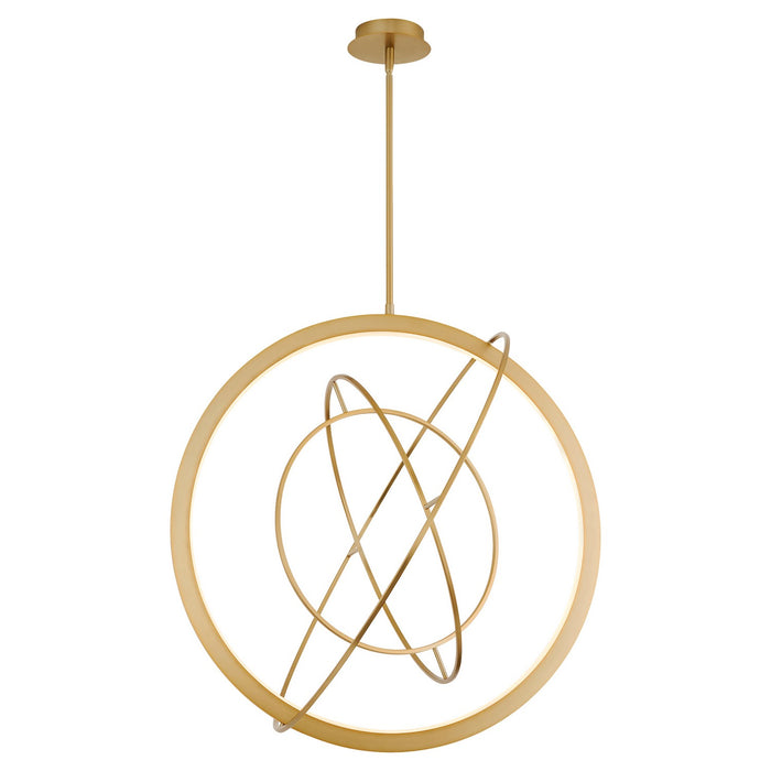 Oxygen 3-658-40 LED Pendant, Aged Brass