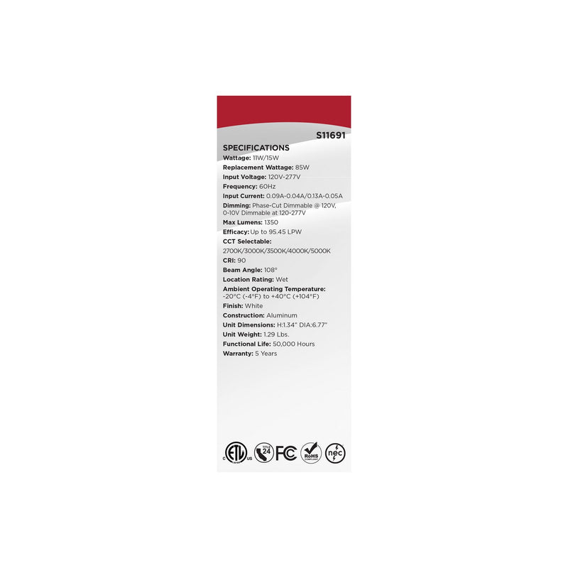 Satco S11691 LED Downlight, White