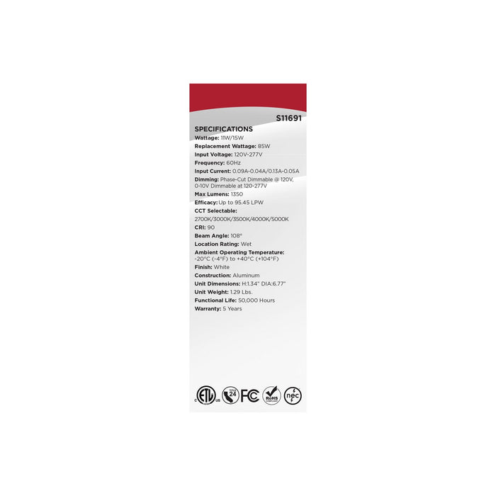 Satco S11691 LED Downlight, White