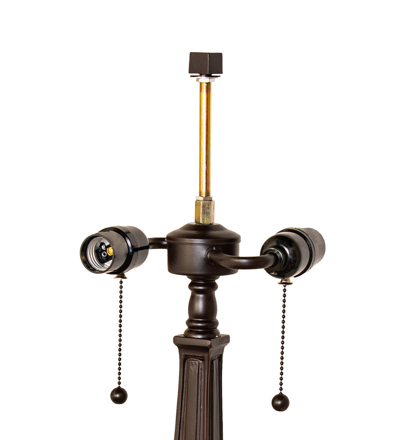 Meyda Tiffany 156833 Two Light Table Base, Verdigris Mahogany Bronze