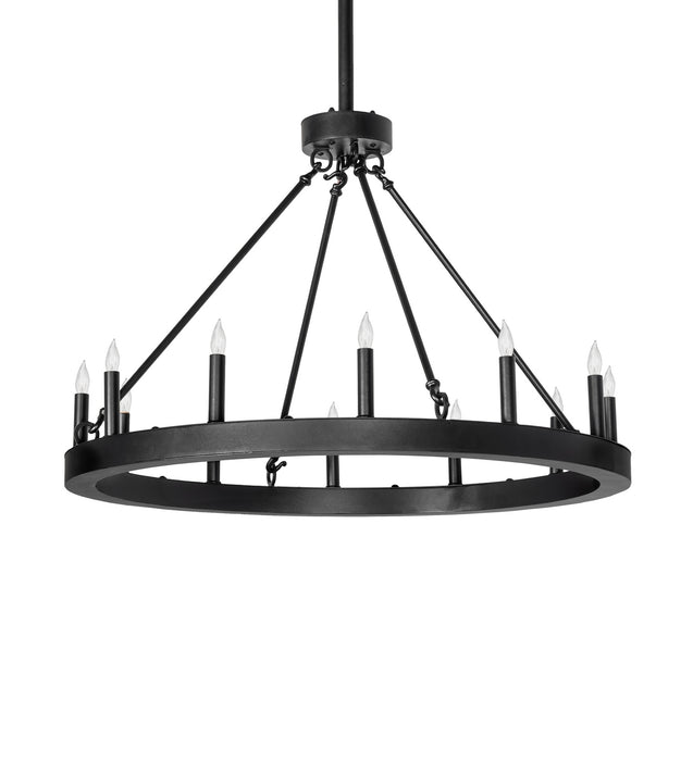 Meyda Tiffany 271644 12 Light Chandelier, Textured Black