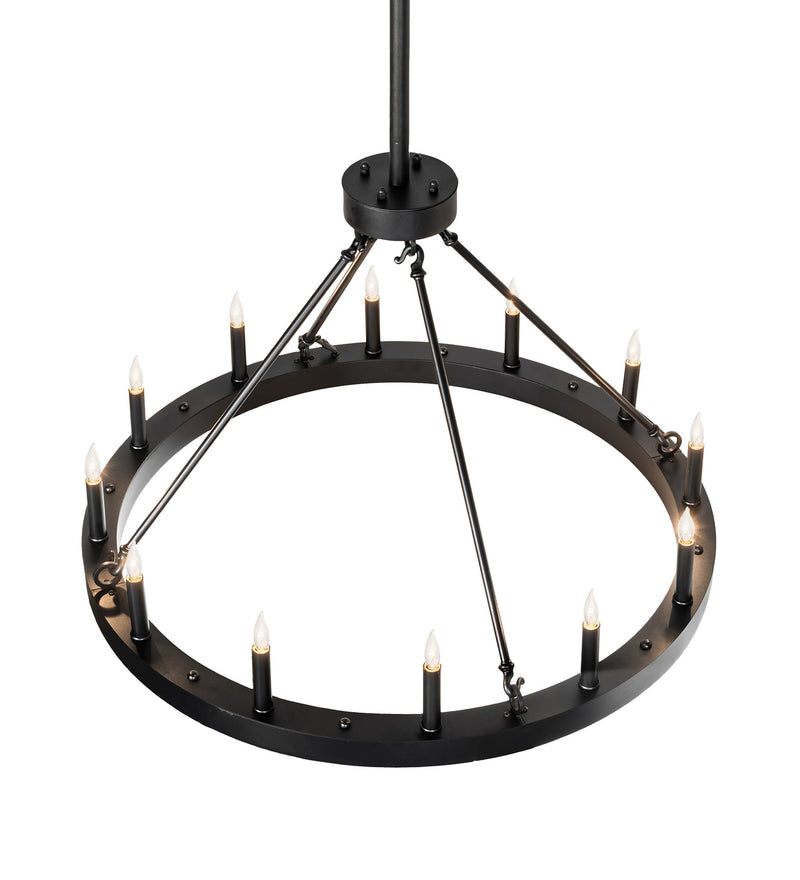 Meyda Tiffany 271644 12 Light Chandelier, Textured Black