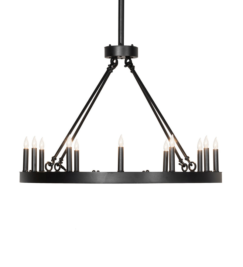 Meyda Tiffany 271644 12 Light Chandelier, Textured Black