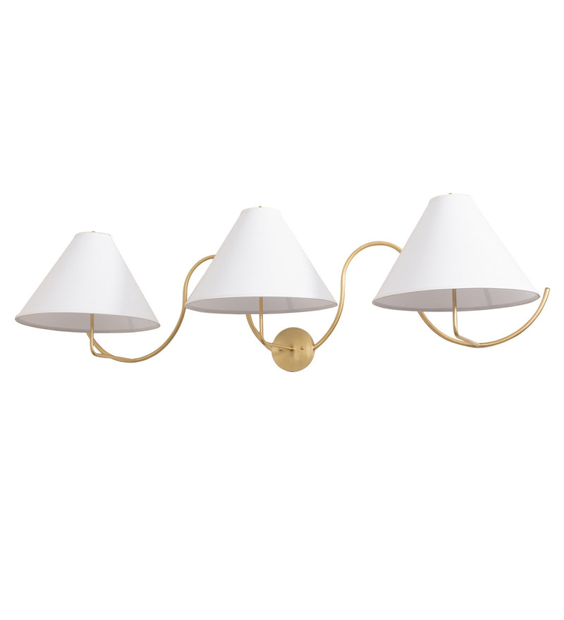 Meyda Tiffany 276780 Three Light Wall Sconce, Brushed Brass