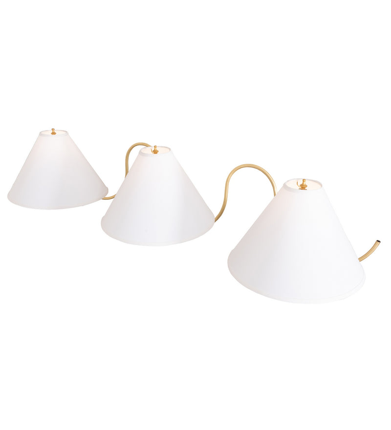 Meyda Tiffany 276780 Three Light Wall Sconce, Brushed Brass