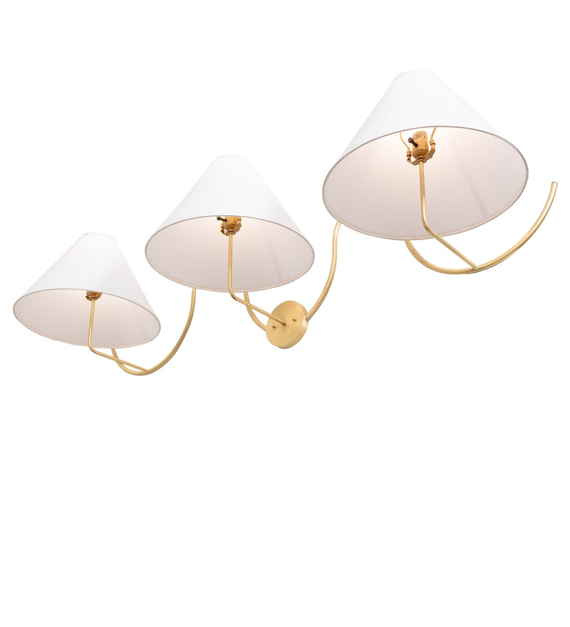 Meyda Tiffany 276780 Three Light Wall Sconce, Brushed Brass