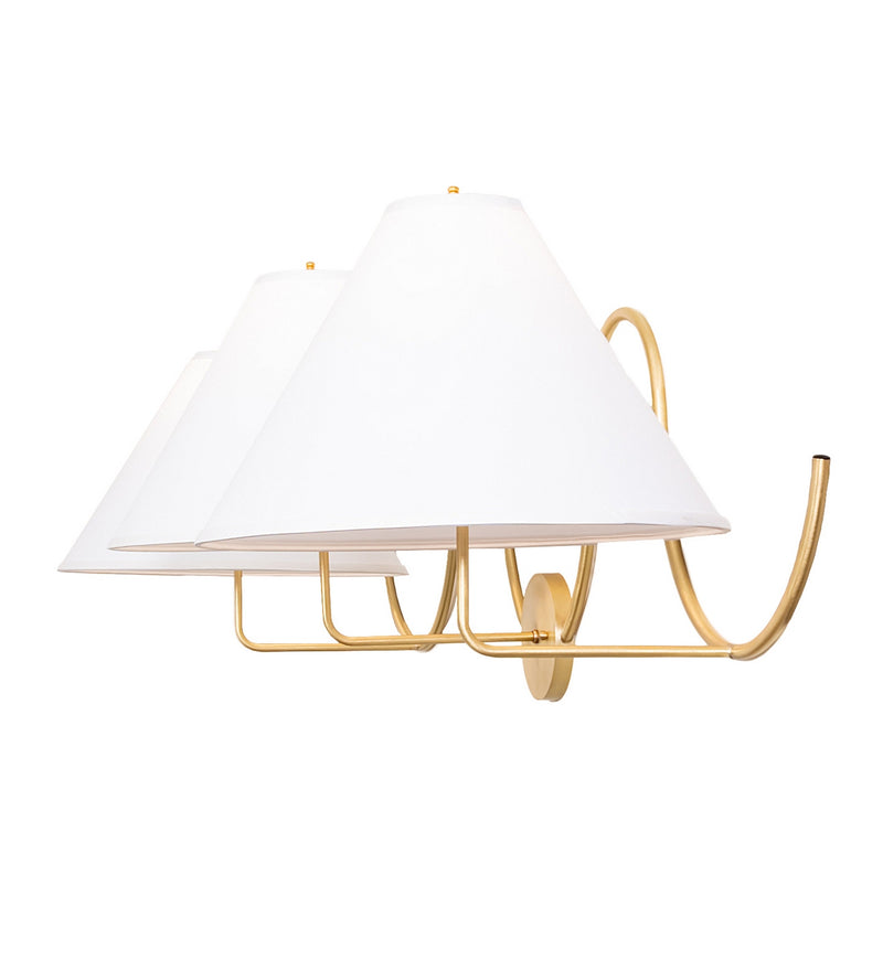 Meyda Tiffany 276780 Three Light Wall Sconce, Brushed Brass