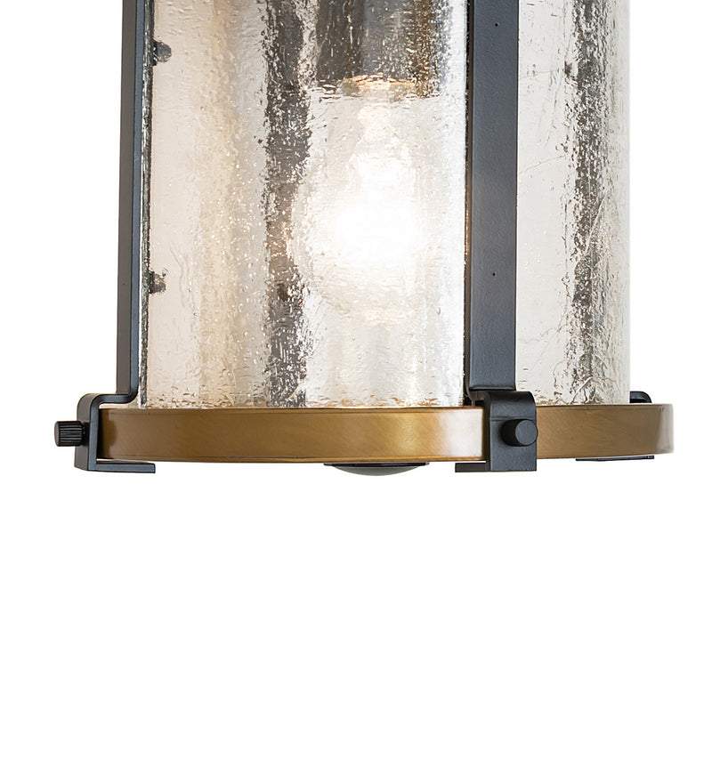 Meyda Tiffany 277742 One Light Mini Pendant, Black Satin Wrought Iron & Brass