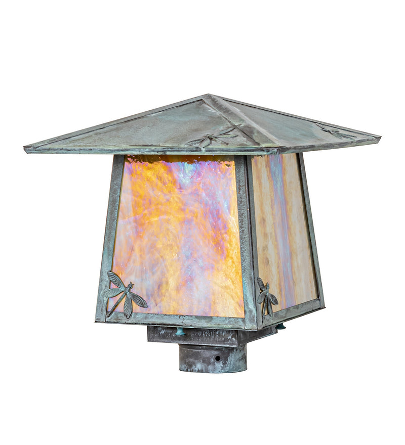 Meyda Tiffany 278633 One Light Post Mount, Craftsman Verdigris