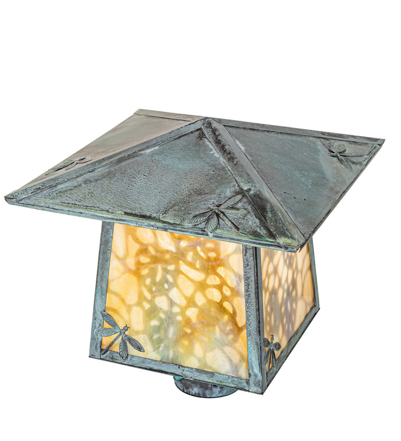 Meyda Tiffany 278633 One Light Post Mount, Craftsman Verdigris