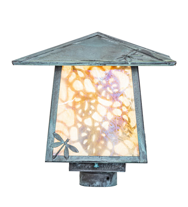 Meyda Tiffany 278633 One Light Post Mount, Craftsman Verdigris