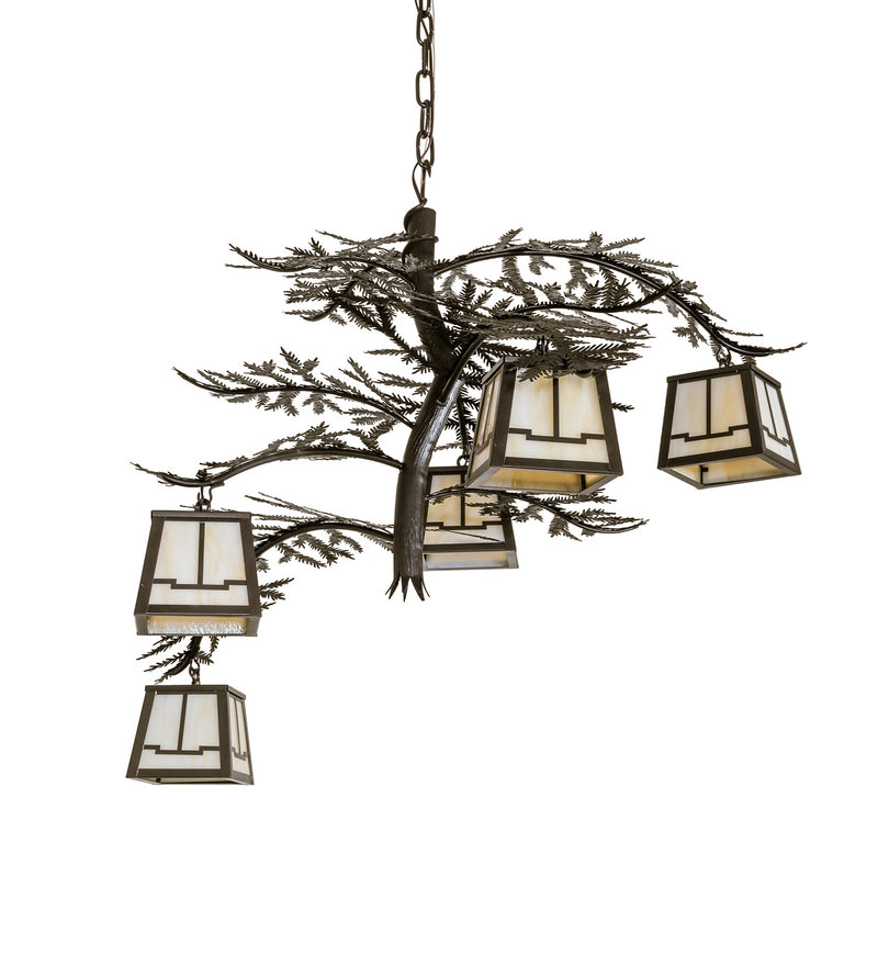 Meyda Tiffany 279812 Five Light Chandelier, Craftsman Brown