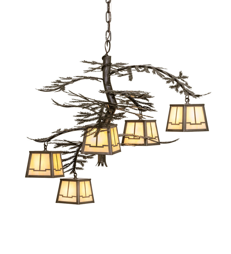 Meyda Tiffany 279812 Five Light Chandelier, Craftsman Brown