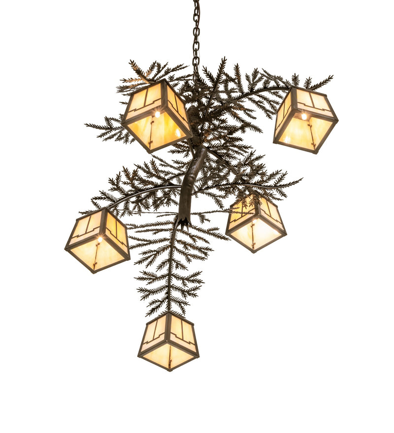 Meyda Tiffany 279812 Five Light Chandelier, Craftsman Brown
