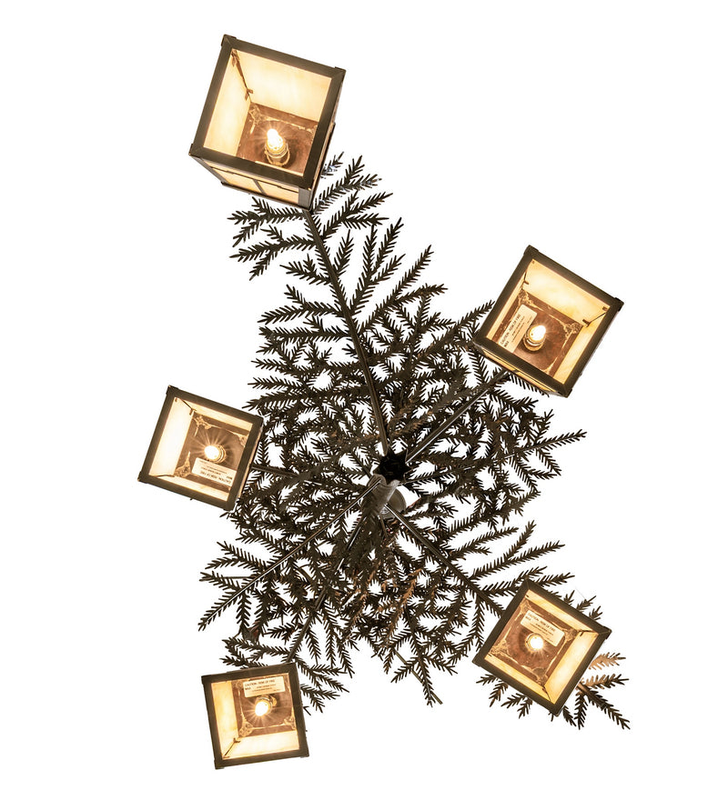 Meyda Tiffany 279812 Five Light Chandelier, Craftsman Brown