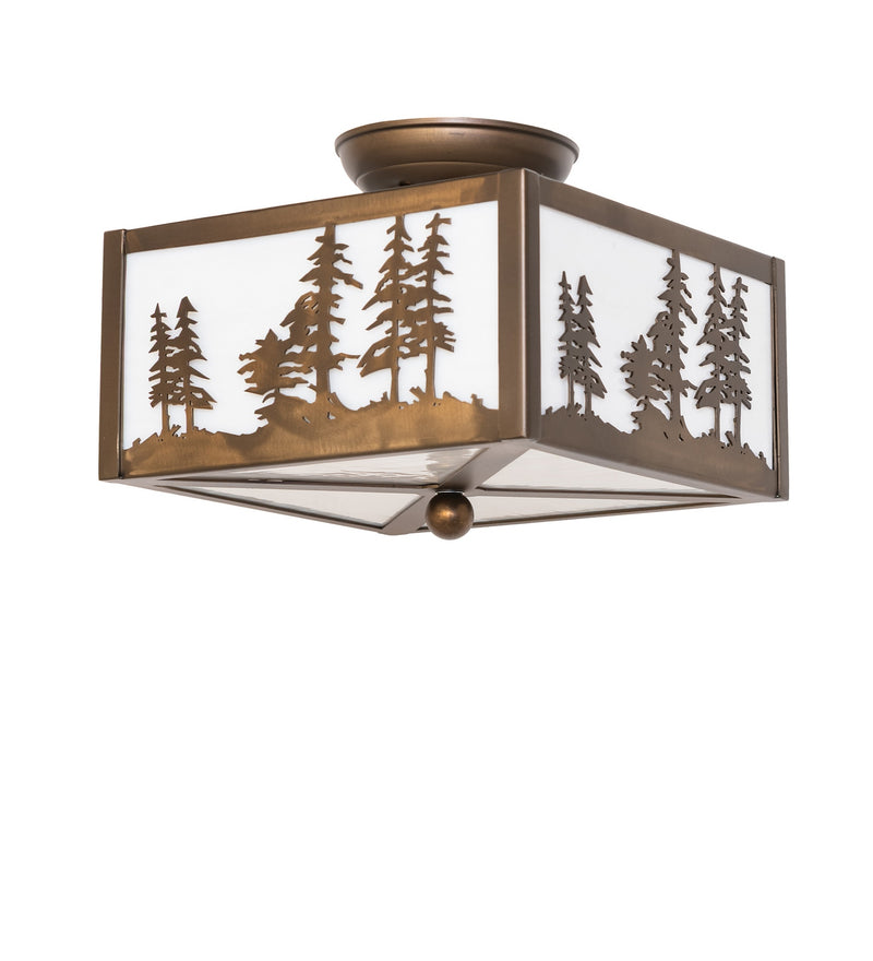 Meyda Tiffany 280332 Two Light Flushmount, Antique Copper