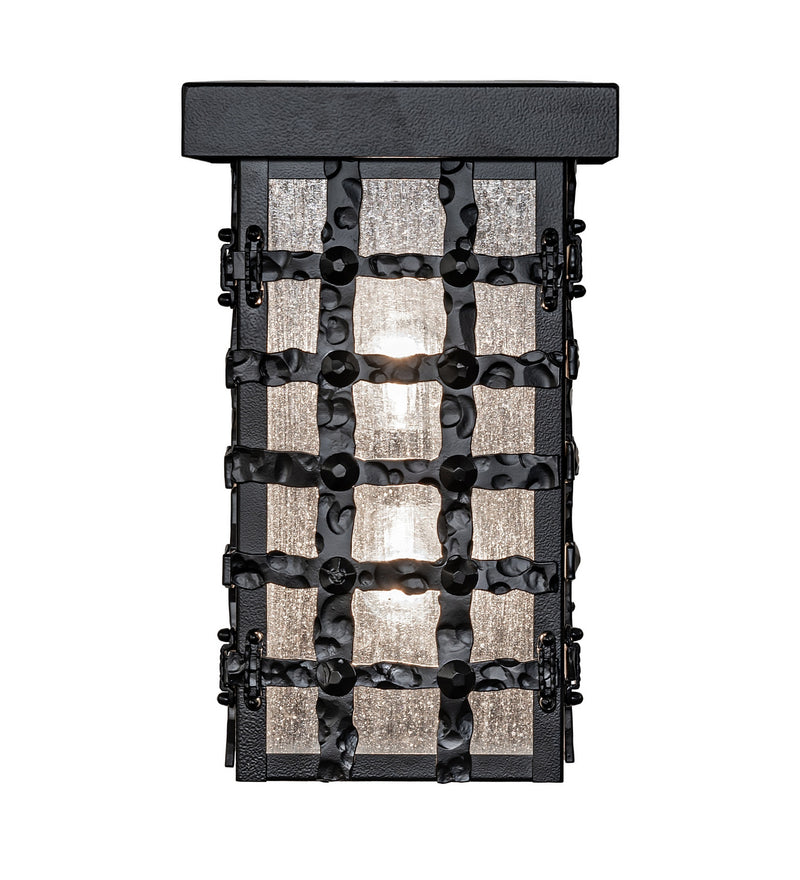 Meyda Tiffany 280448 Two Light Wall Sconce, Black Satin Wrought Iron