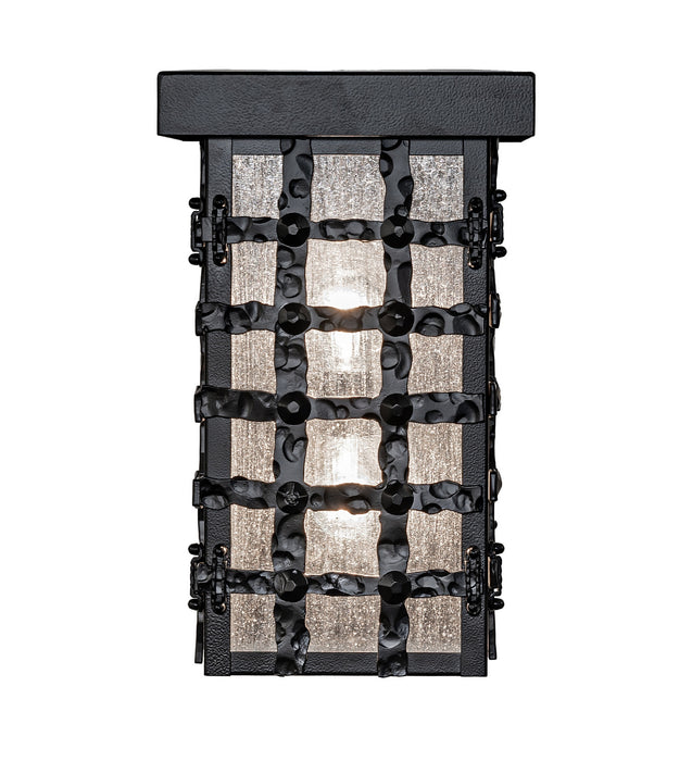 Meyda Tiffany 280448 Two Light Wall Sconce, Black Satin Wrought Iron