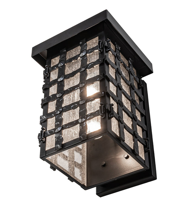 Meyda Tiffany 280448 Two Light Wall Sconce, Black Satin Wrought Iron