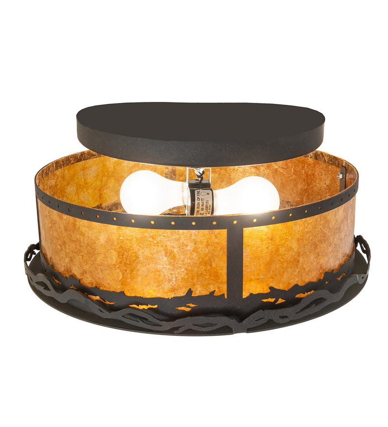 Meyda Tiffany 280507 Two Light Flushmount, Dark Roast