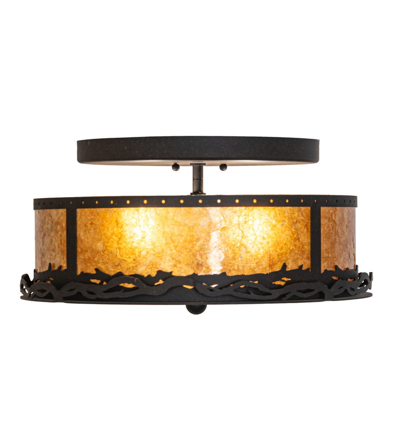 Meyda Tiffany 280507 Two Light Flushmount, Dark Roast