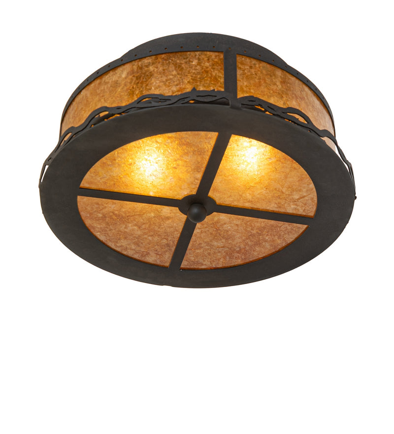 Meyda Tiffany 280507 Two Light Flushmount, Dark Roast