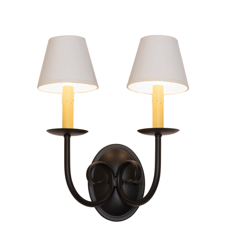 Meyda Tiffany 280674 Two Light Wall Sconce, Blackwash