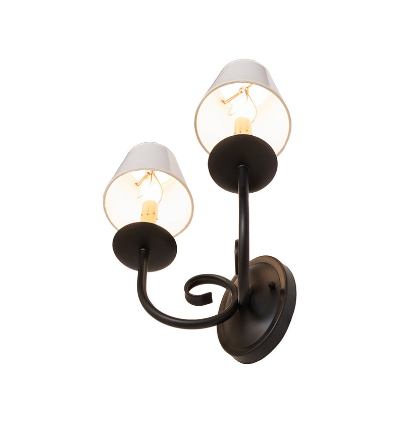 Meyda Tiffany 280674 Two Light Wall Sconce, Blackwash