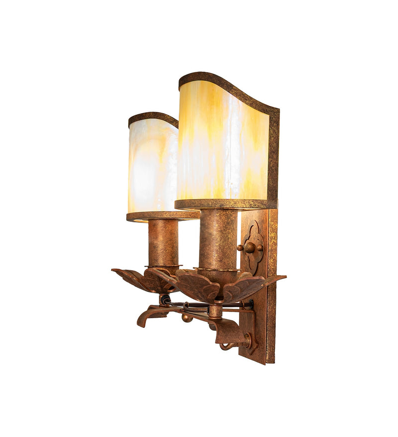 Meyda Tiffany 281492 Two Light Wall Sconce, Autumn Leaf