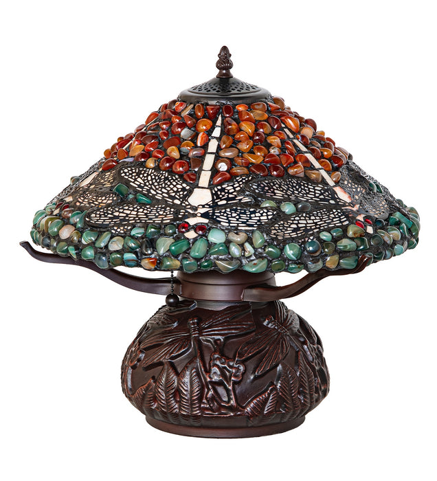 Meyda Tiffany 281870 Three Light Table Lamp, Mahogany Bronze