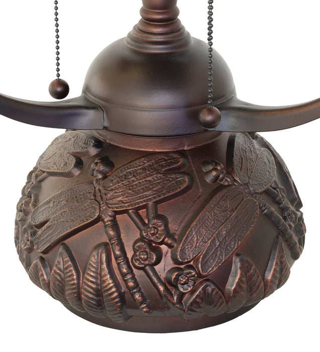 Meyda Tiffany 281870 Three Light Table Lamp, Mahogany Bronze