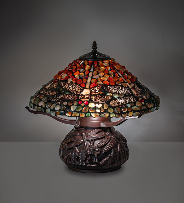 Meyda Tiffany 281870 Three Light Table Lamp, Mahogany Bronze