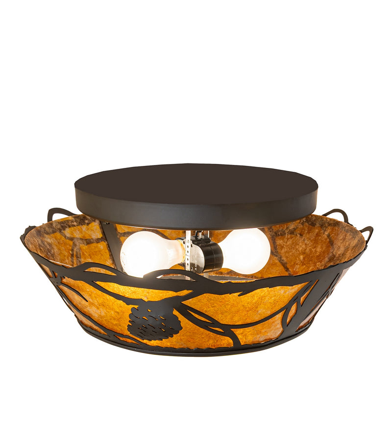 Meyda Tiffany 282485 Two Light Flushmount, Oil Rubbed Bronze