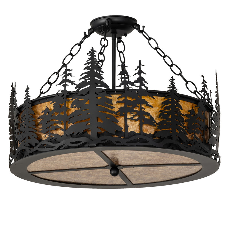 Meyda Tiffany 282979 Four Light Semi-Flushmount, Solar Black