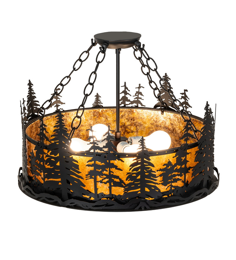 Meyda Tiffany 282979 Four Light Semi-Flushmount, Solar Black