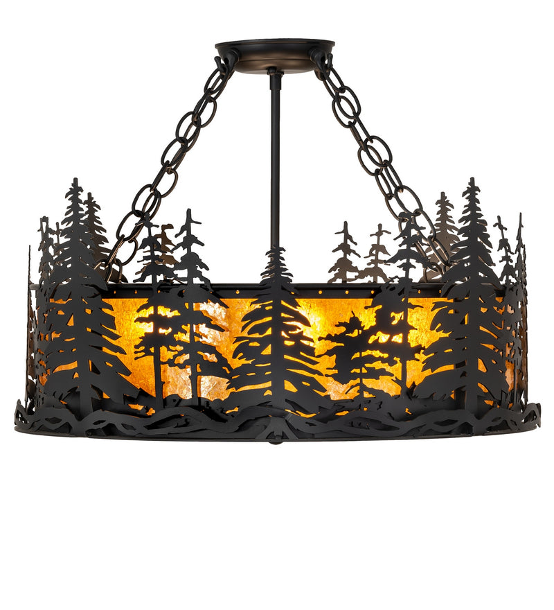 Meyda Tiffany 282979 Four Light Semi-Flushmount, Solar Black