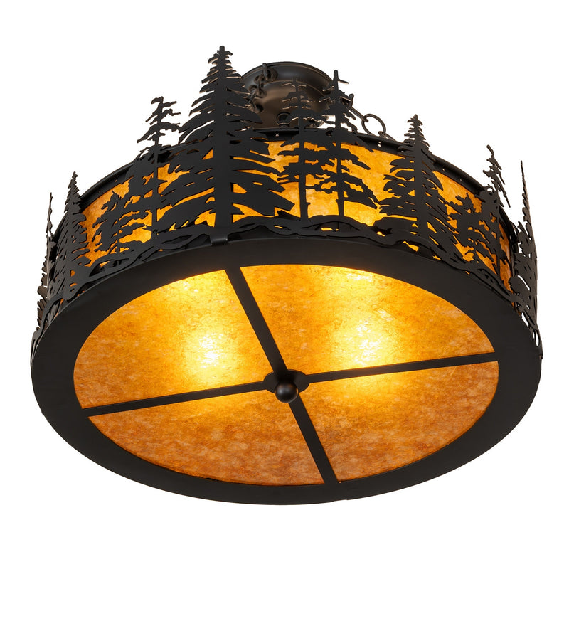 Meyda Tiffany 282979 Four Light Semi-Flushmount, Solar Black