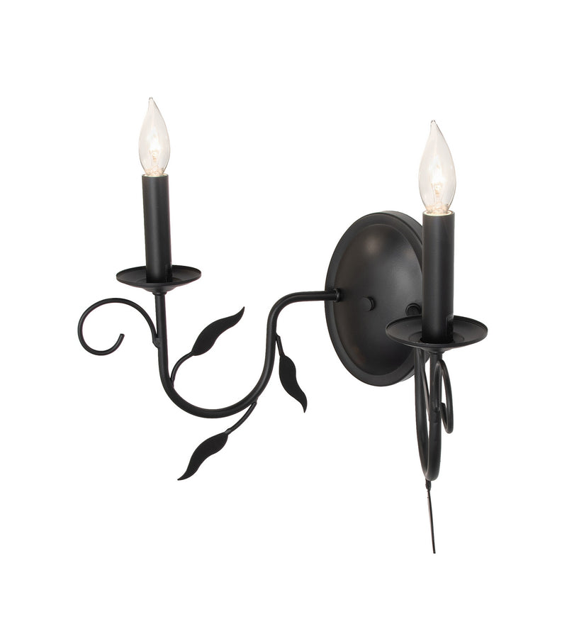 Meyda Tiffany 283068 Two Light Wall Sconce, Blackwash